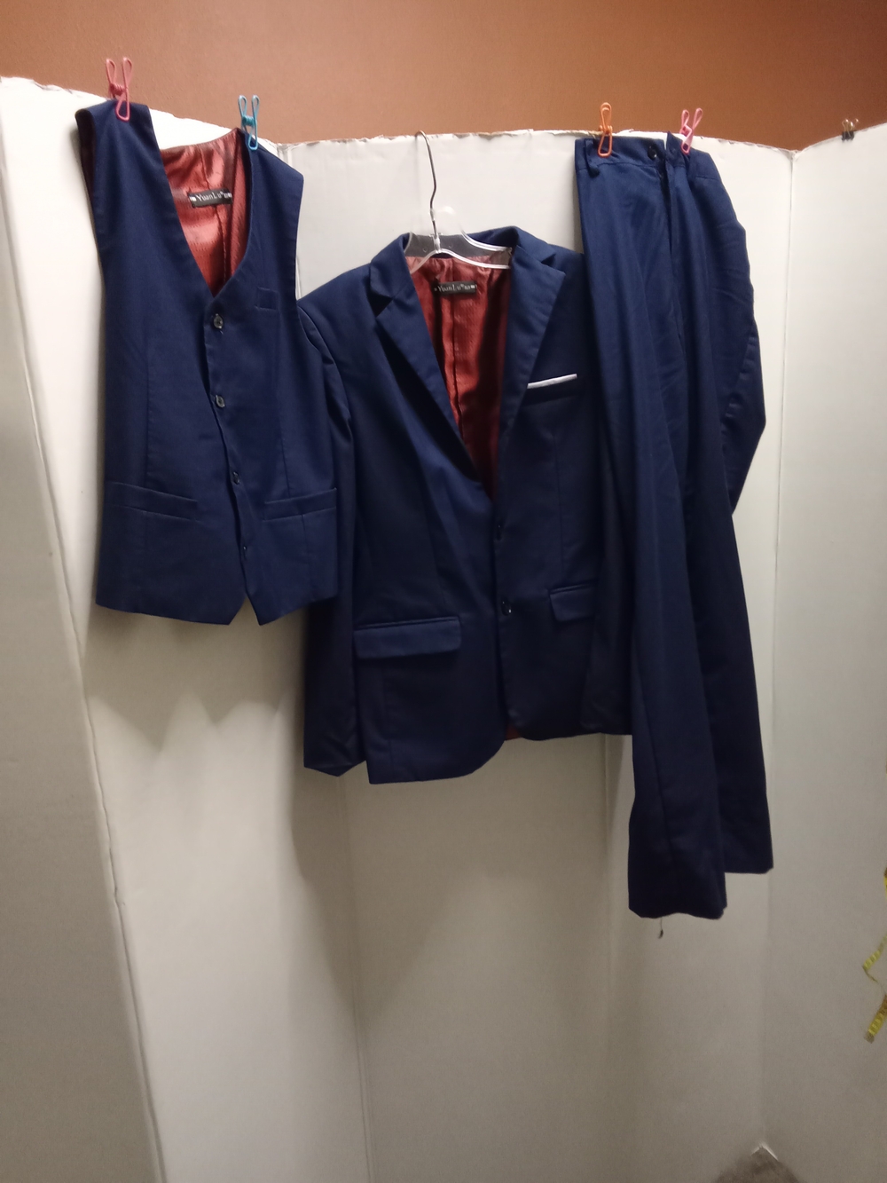 YuanLu boys 3-piece formal suit set in navy blue, size 16Y B7